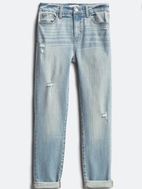 Light Blue Distressed Ankle Jeans